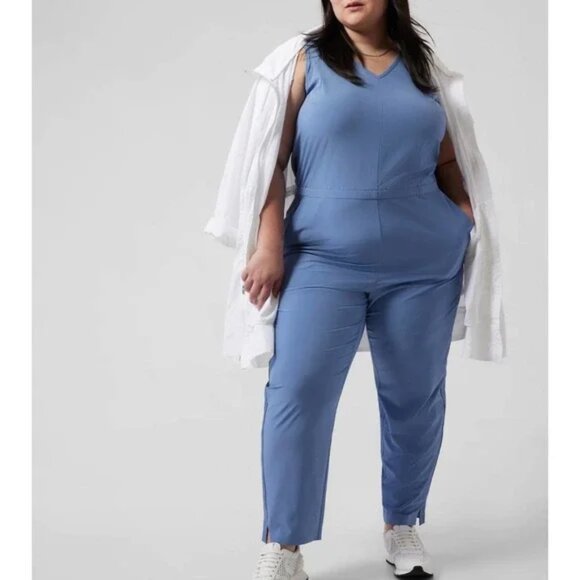 Athleta Women's Blue‎ Brooklyn Jumpsuit Plus Size 24 NWT - Picture 1 of 14